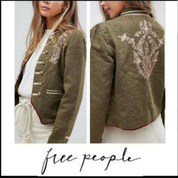 New Free People Embroidered Lauren Band Jacket - Picture 5 of 7